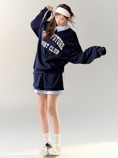 American College Style Sports Sweatshirt