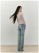 Fake Two-Piece Knit Long-Sleeve Blouse - CHINASQUAD