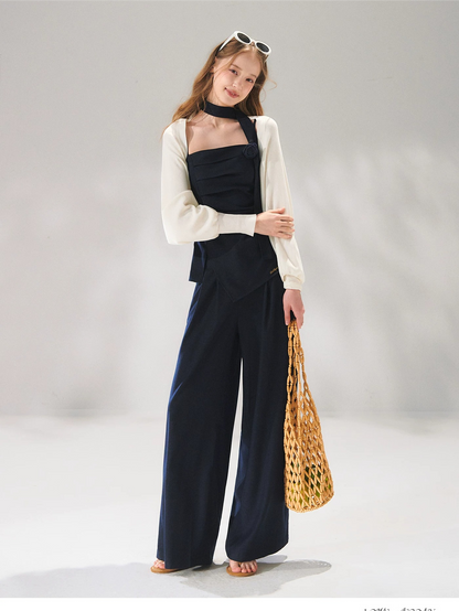 Denim-Inspired Camisole &amp; Wide-Leg Pants Set