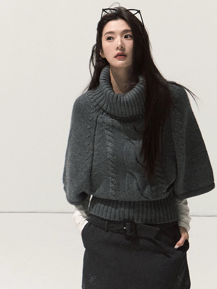 Vintage Cable-Knit Turtleneck Sweater