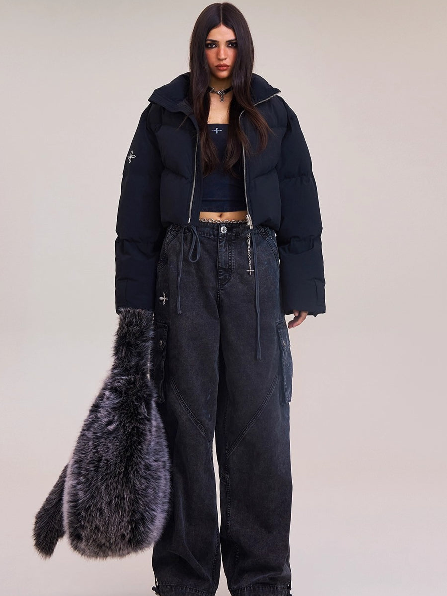 Desert Cross Cropped Down Jacket