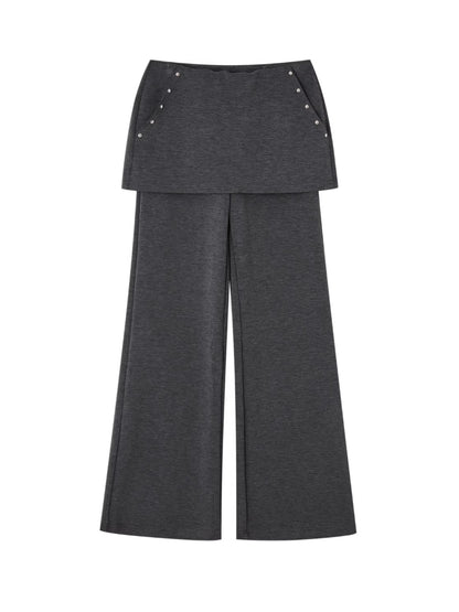 Lace Spliced Fake Two-Piece Knit Sweater