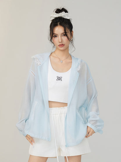 Lace Trimmed Oversized Sun Protection Coat