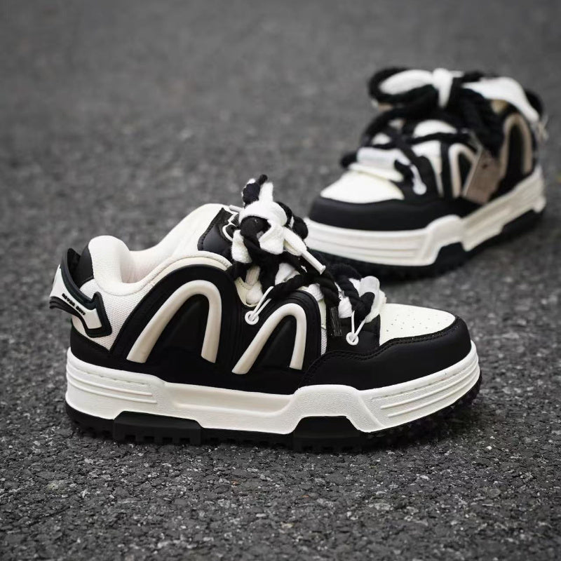 Black Panda Low-Top Casual Sneakers