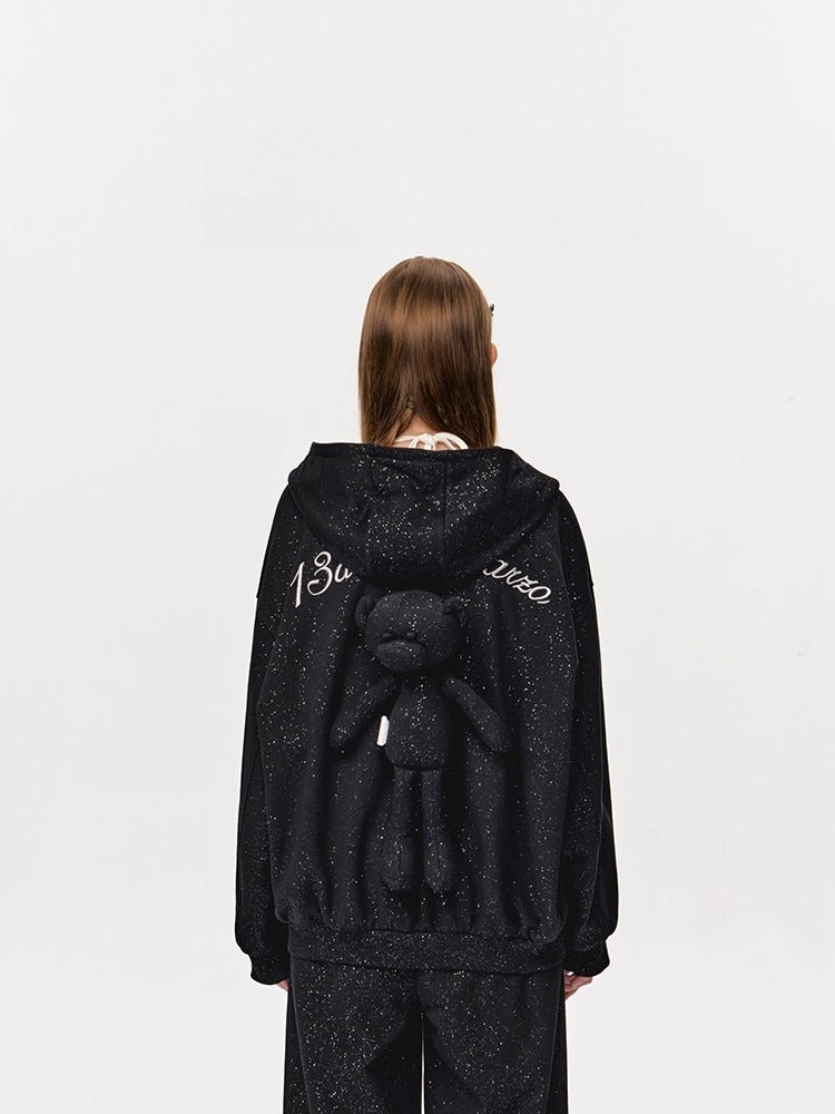 Glitter Zip-Up Hoodie