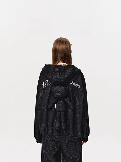 Glitter Zip-Up Hoodie