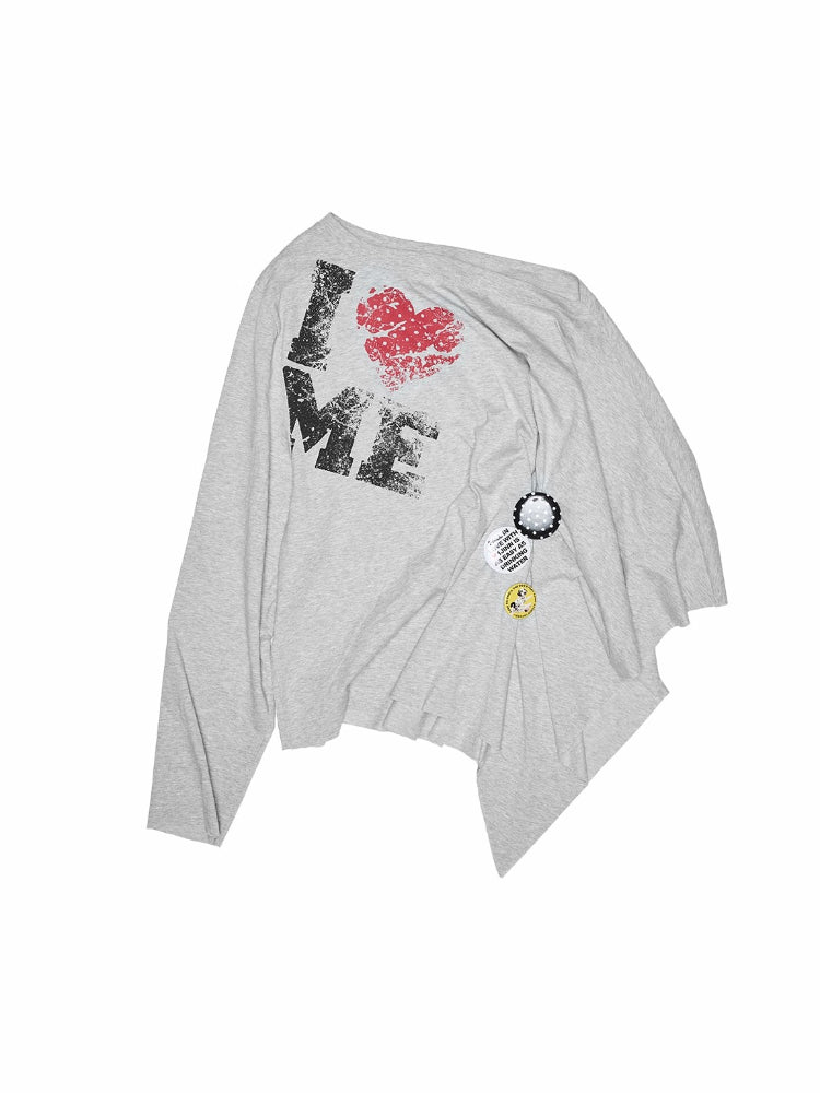 Asymmetric Letter Print Sweatshirt