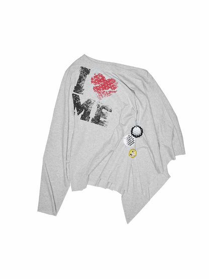 Asymmetric Letter Print Sweatshirt