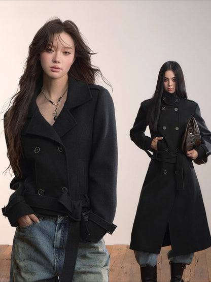 Convertible Wool-Blend Detachable Coat