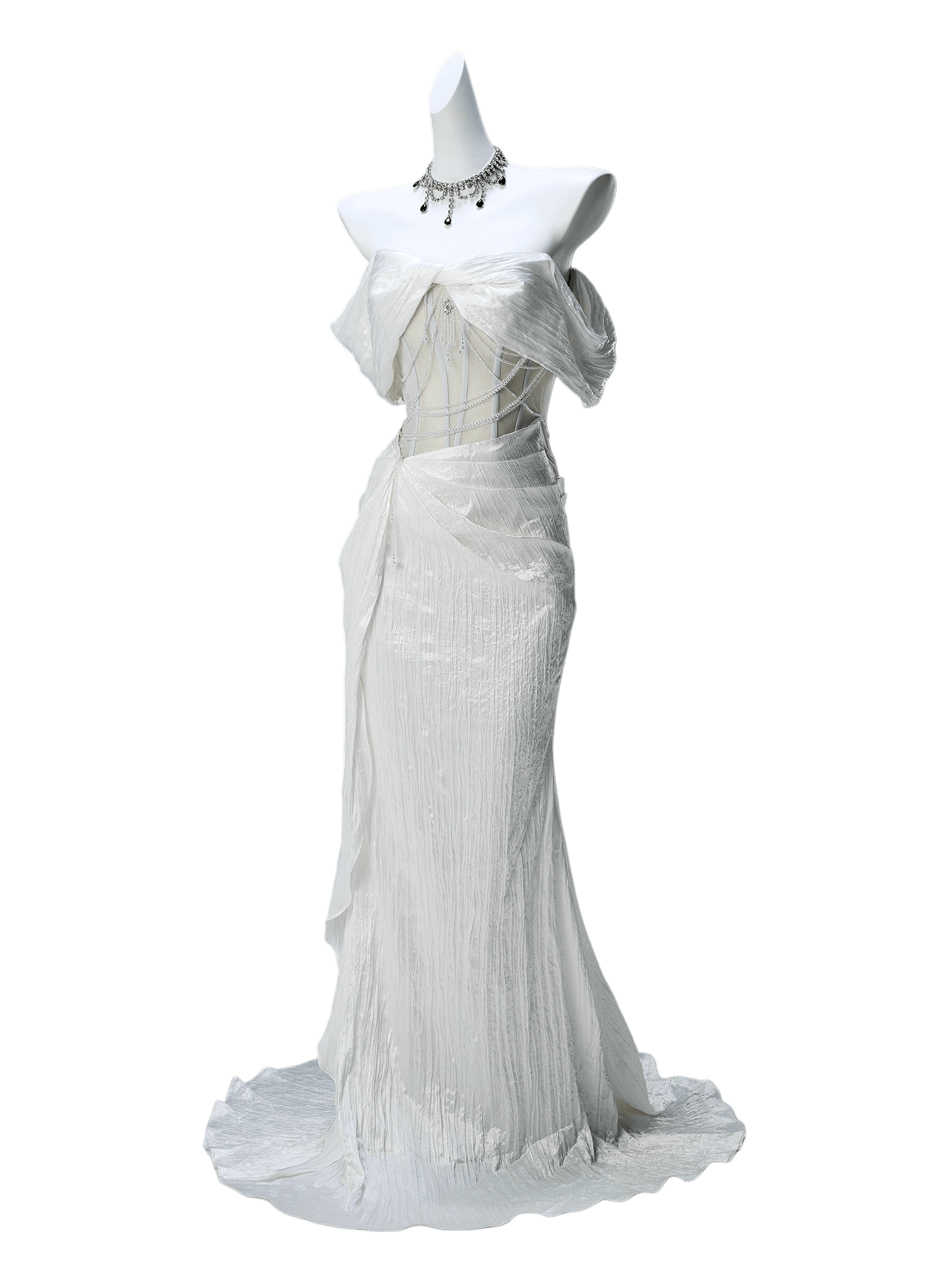 Icy Serene Sculpted Silken Gown