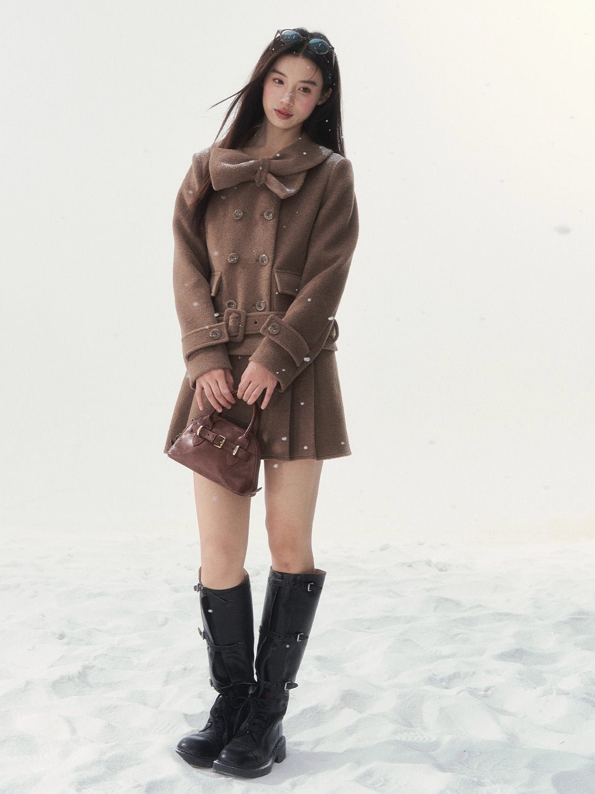 Vintage Double-Breasted Chestnut-Warm Jacket