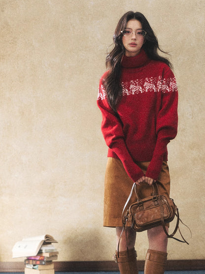 Vintage Faux Suede Midi Skirt