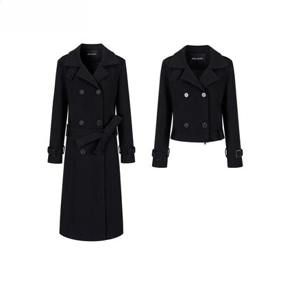 Convertible Wool-Blend Detachable Coat