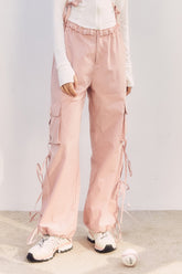 Pink Tie Cargo Pants - CHINASQUAD