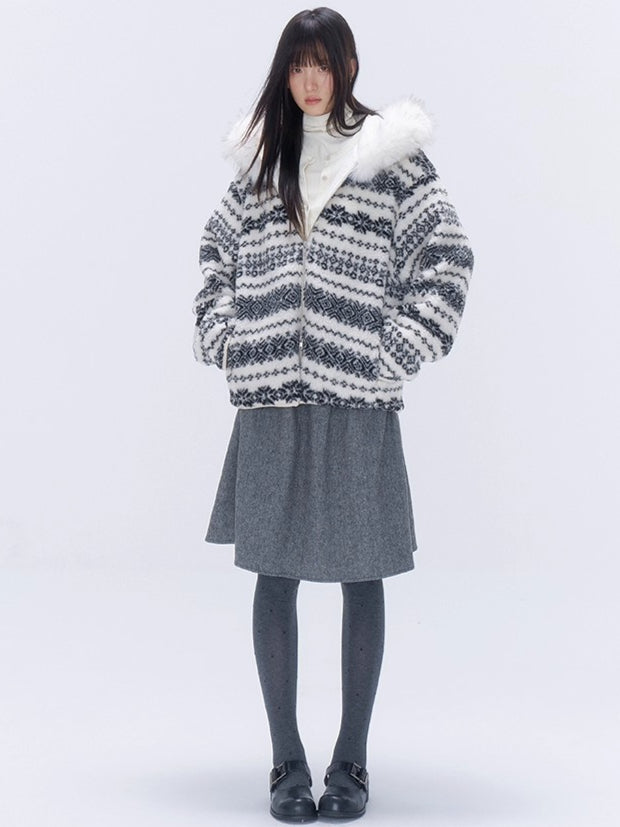 Wool-Blend High-Waist Midi Skirt