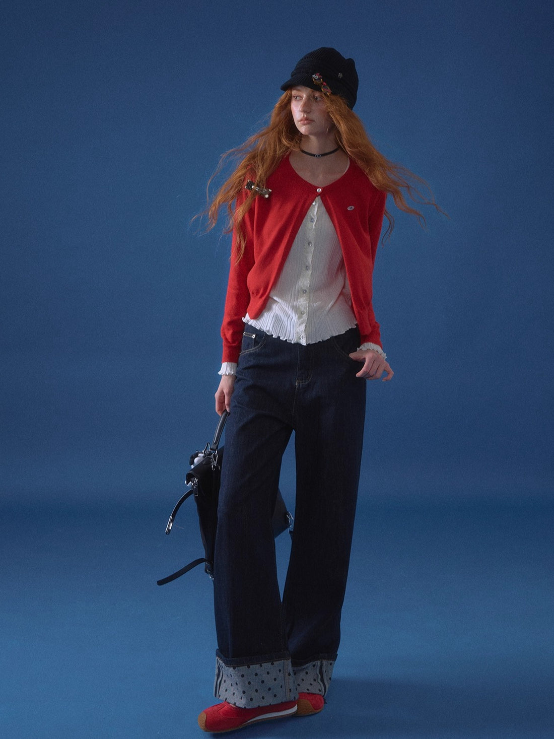 Contrast Layered-Effect Knit Cardigan