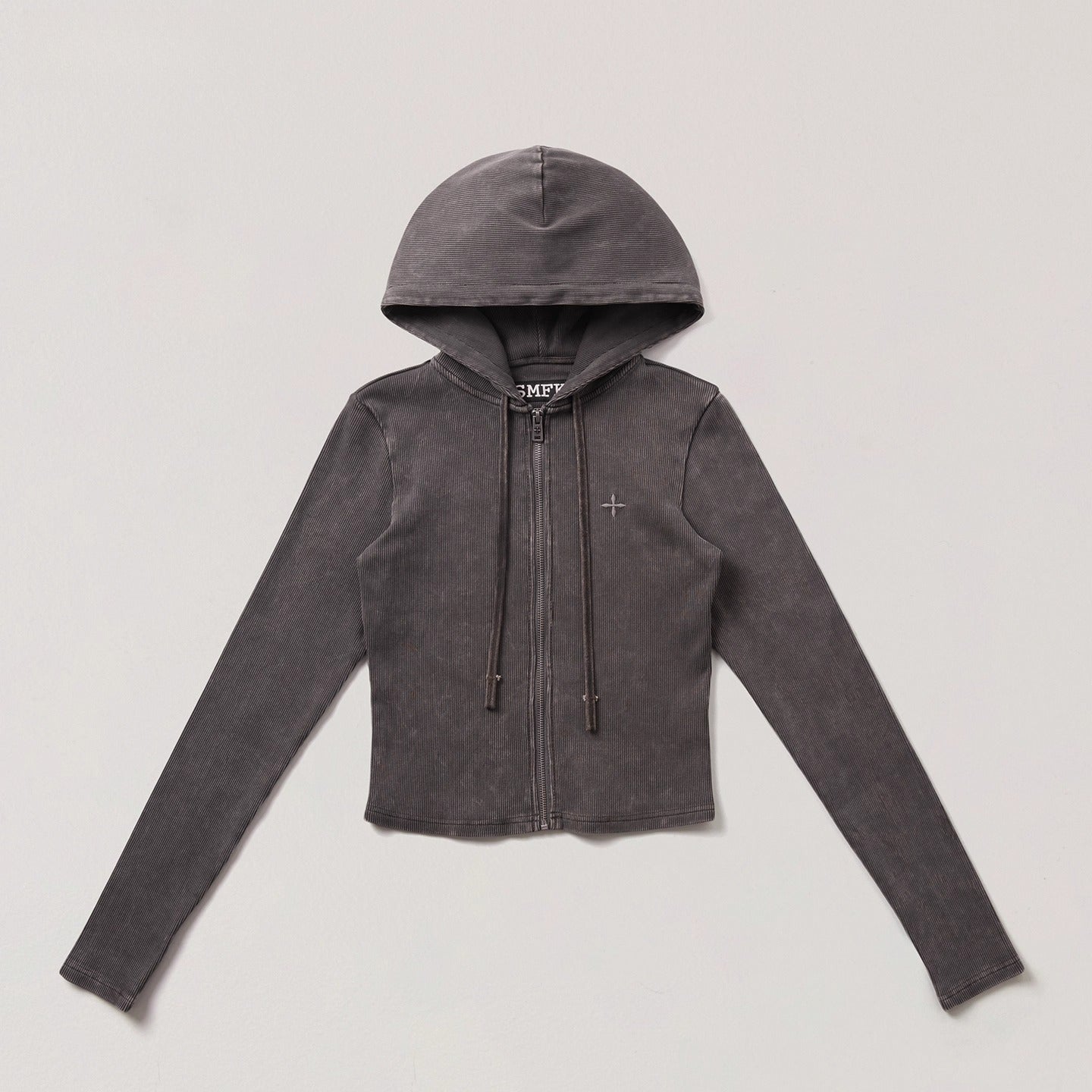 Wild Vintage Zip-up Cropped  Hoodie
