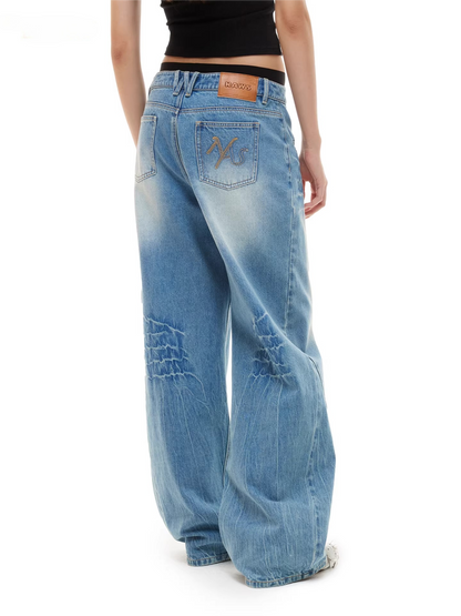 Breathable Relaxed Straight-Leg Denim Jeans