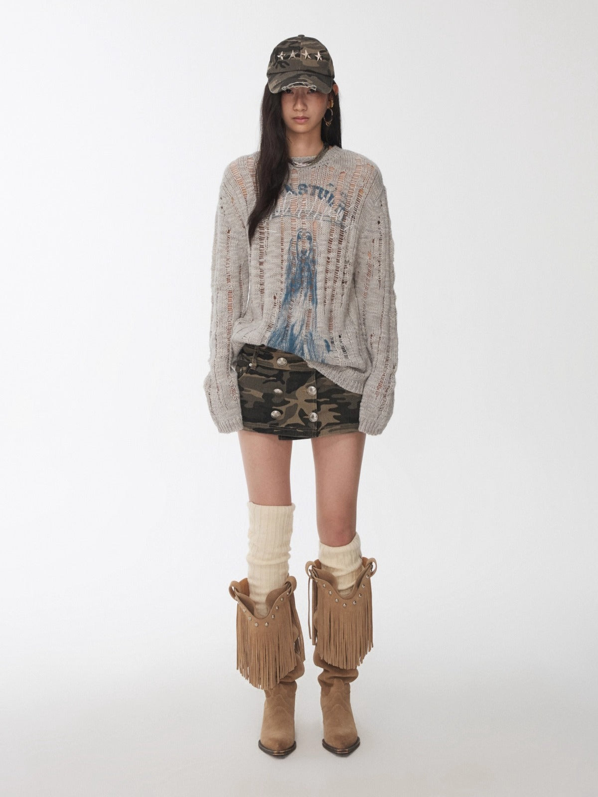 Wool Blend Over-the-Knee Slouchy Socks
