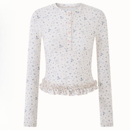 Little Velvet Bunny Printed Fitted T-Shirt