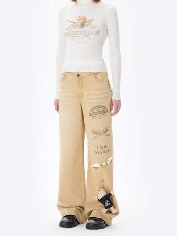 Quidditch Printed Straght-Leg Jeans