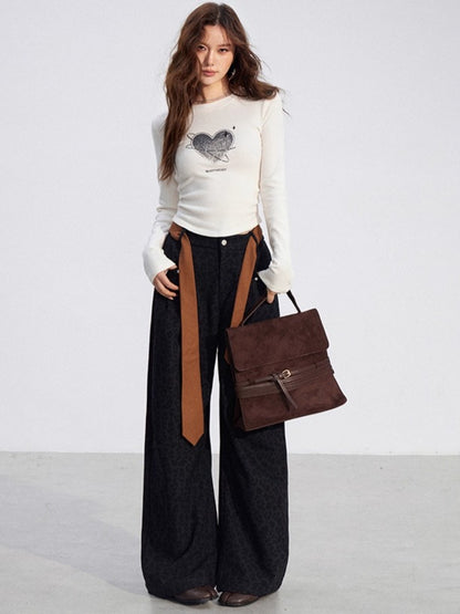 Wool-Blend Wide-Leg Trousers