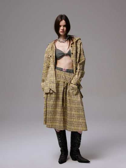 Plaid Hooded Shirt - CHINASQUAD