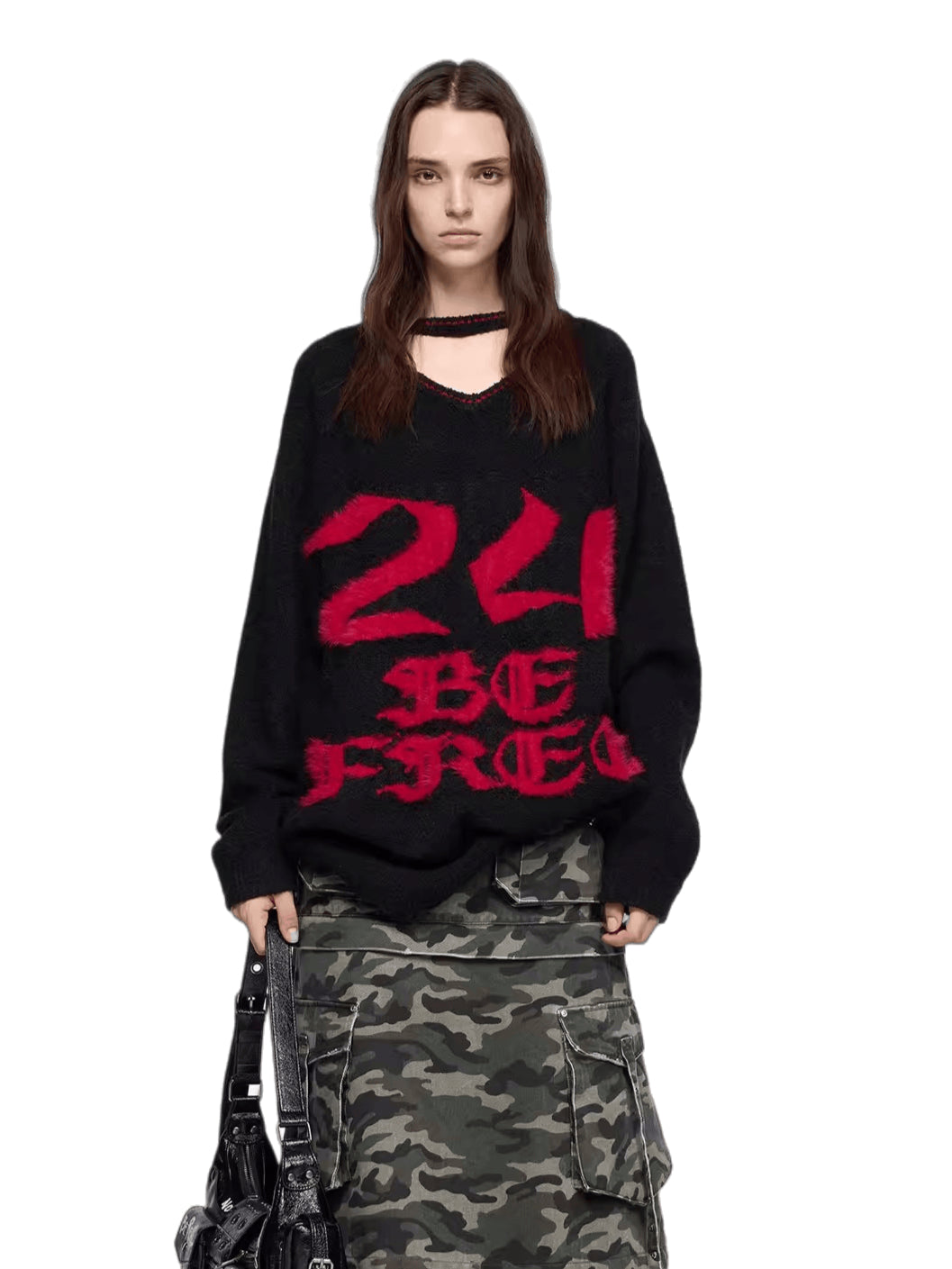 Graphic Oversized Knit Sweater