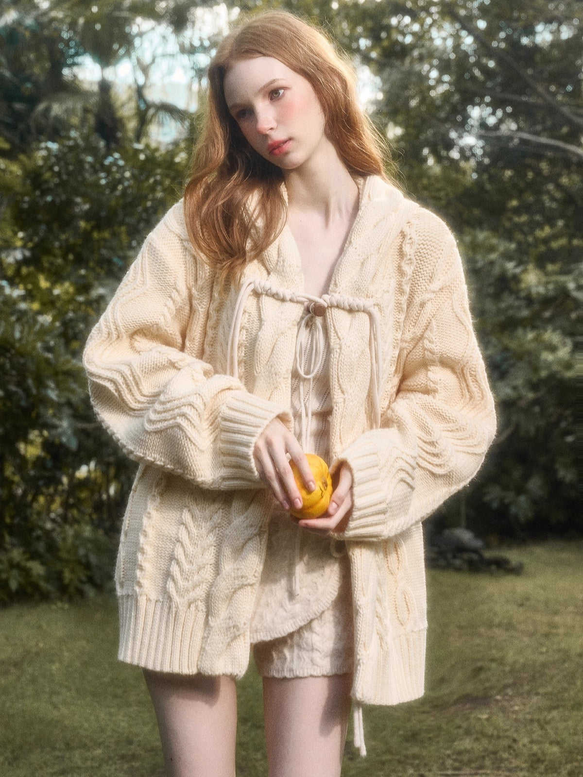 Snow Yarn Wool Chunky Knit Cardigan