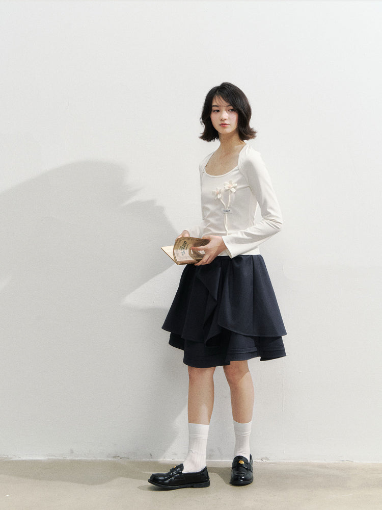 Structural Bow Mini Skirt - CHINASQUAD