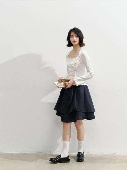Structural Bow Mini Skirt - CHINASQUAD