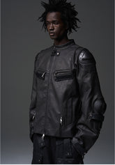 Armored Patchwork Biker Jacket - CHINASQUAD