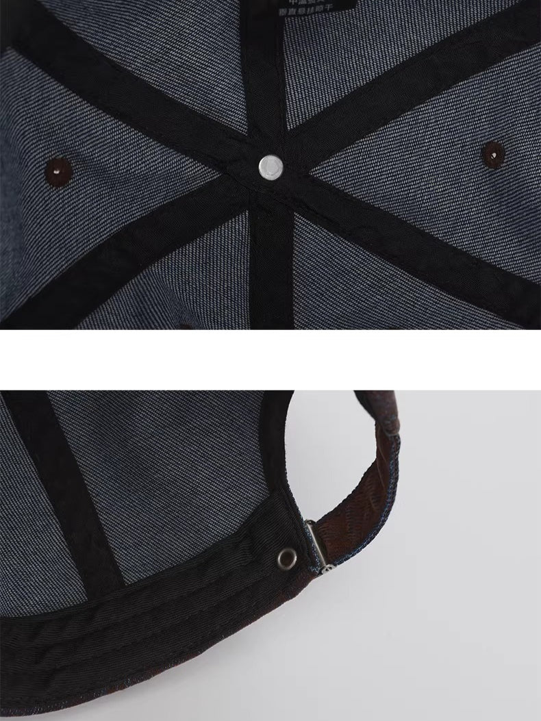 Embroidered Logo Washed Denim Baseball Cap