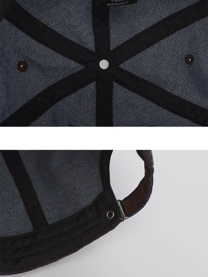 Embroidered Logo Washed Denim Baseball Cap