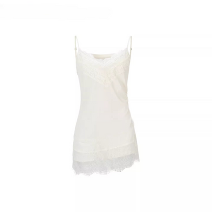 Lace-Trim V-Neck Chiffon Camisole