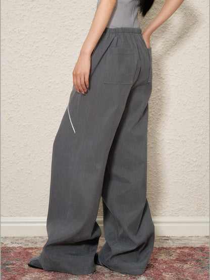 Striped Design Loose Wide-Legged Pants