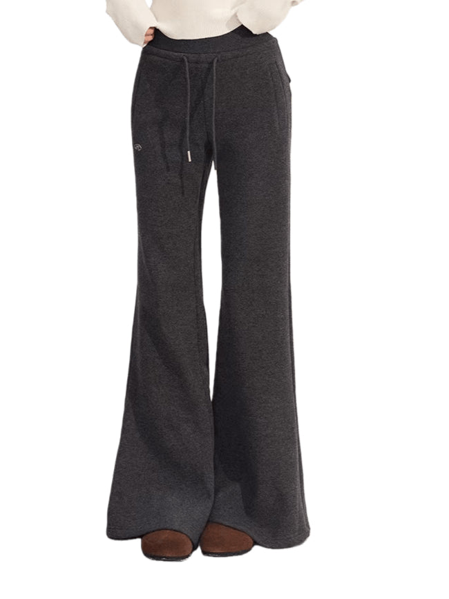 High-Waisted Fleece-Lined Micro-Flare Pants