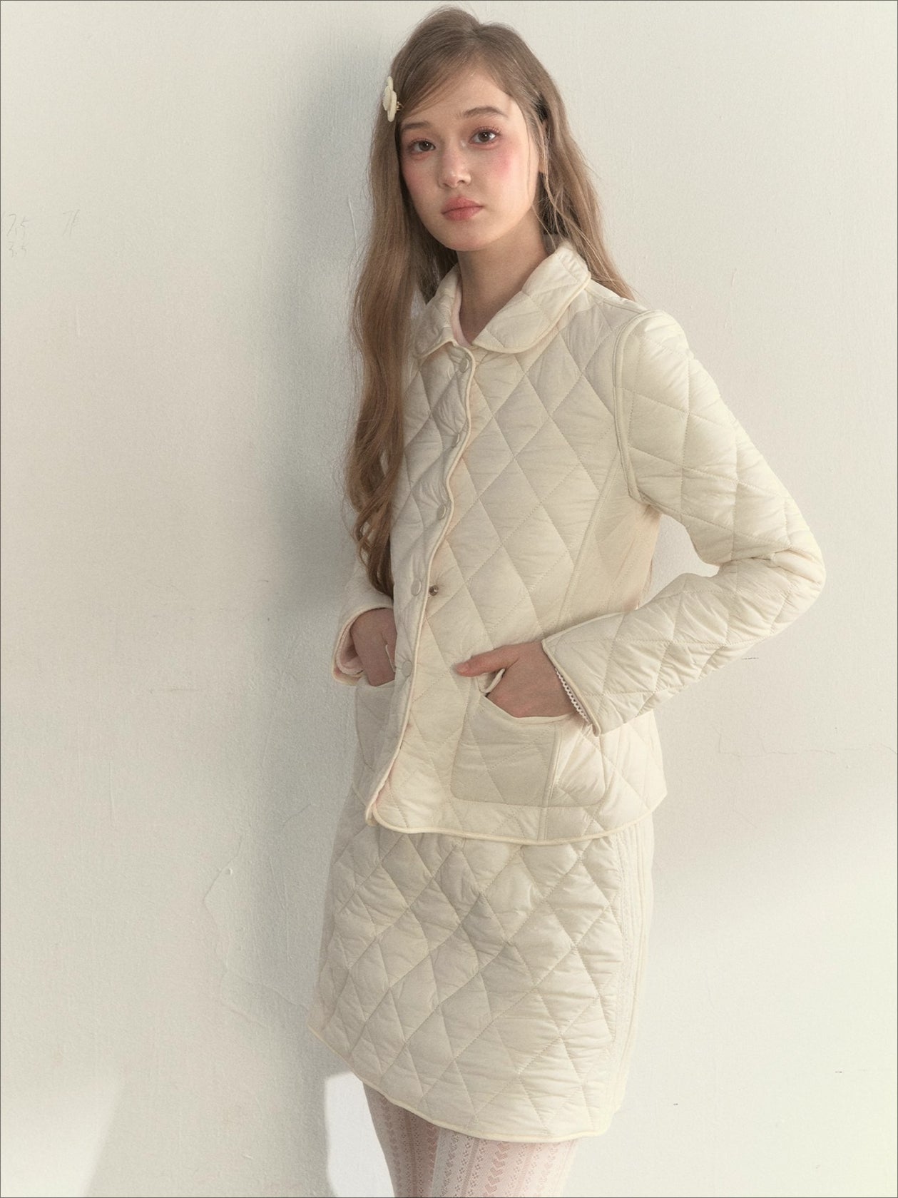 Reversible Quilted Doll Collar Jacket &amp; Skirt Set