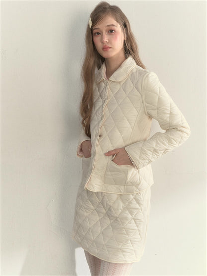 Reversible Quilted Doll Collar Jacket &amp; Skirt Set