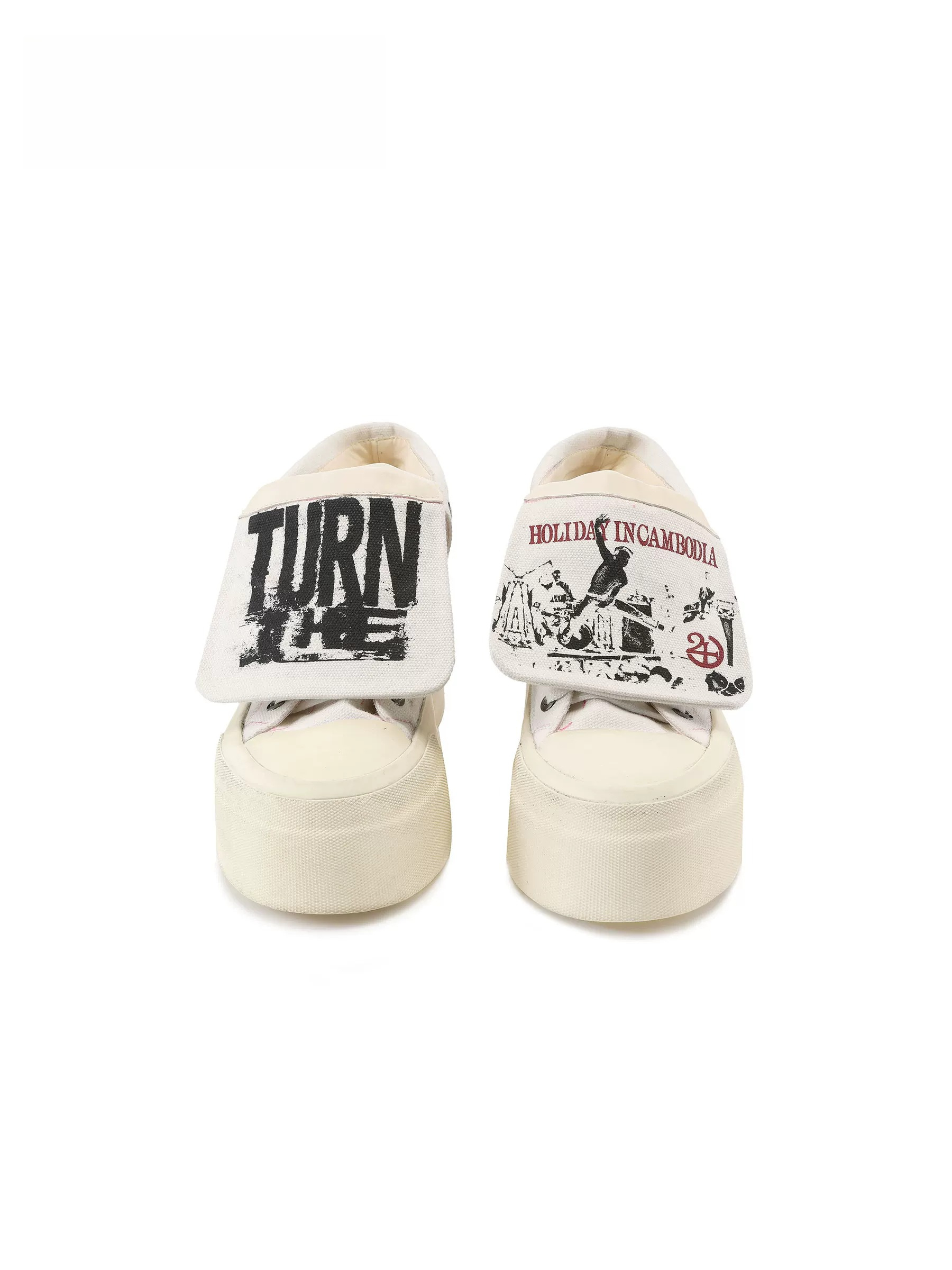 Reversible Tongue Graphic Canvas Boots