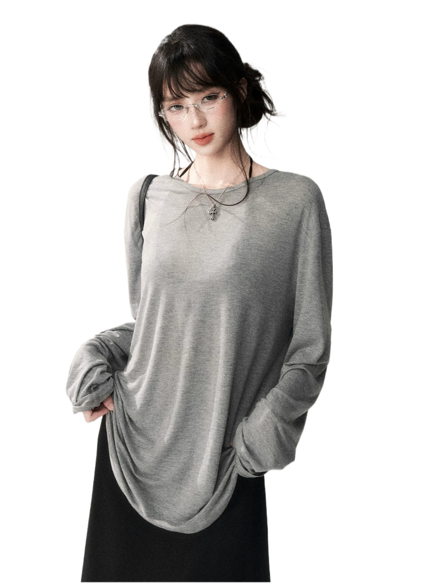 Luxe Lyocell Linen Relaxed Long Sleeve Tee