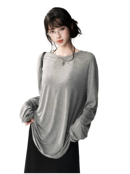 Luxe Lyocell Linen Relaxed Long Sleeve Tee