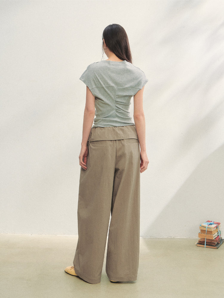 Ruffled Waist Casual Pants - CHINASQUAD