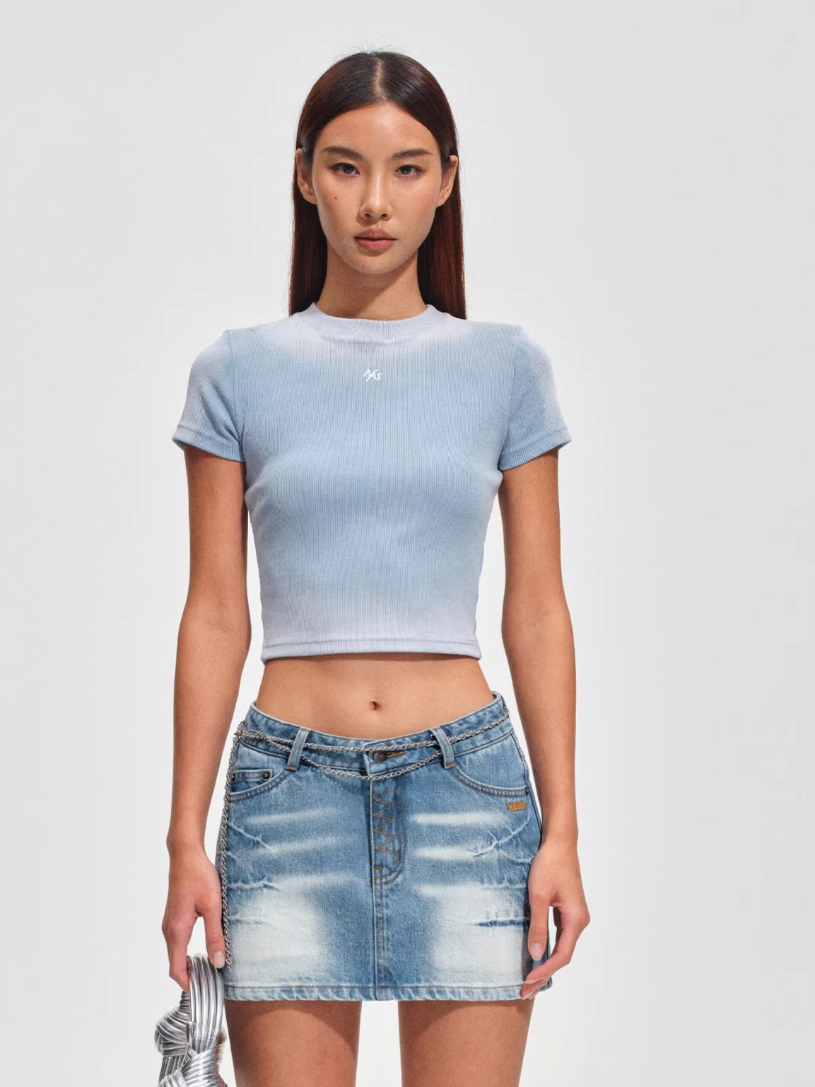 Equestrian Crest Fitted Crop T-Shirt