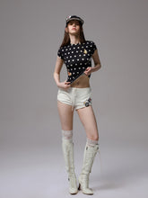 Cats & Dogs Love Polka Dot Print T-Shirt - CHINASQUAD