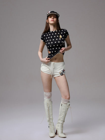 Cats &amp; Dogs Love Polka Dot Print T-Shirt - CHINASQUAD