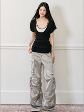 Color-Block Real Two-Piece U-Neck T-Shirt - CHINASQUAD