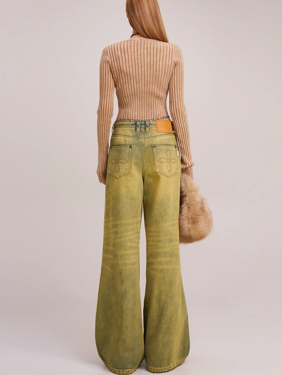 Wild Mustang Classic Wide-Leg Jeans