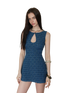 Textured Denim Teardrop Cut-Out Dress NeverMore