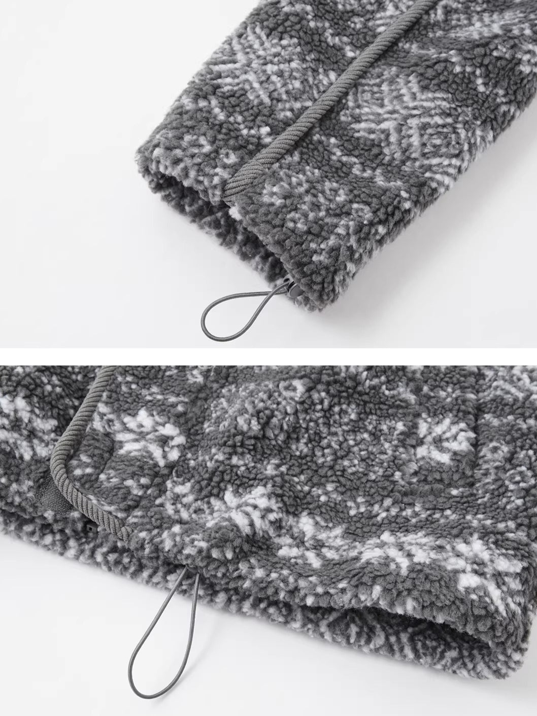 Jacquard Polar Fleece Hooded Casual Jacket